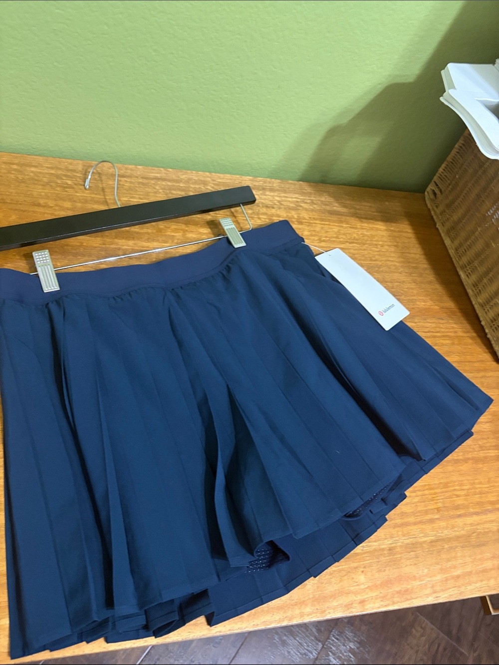 lululemon athletica high rise navy pleated tennis skirt